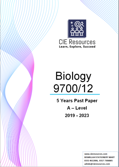 Biology 9700/12 A Level 6 Years Printed Past Paper with Marking Scheme! Ring Binding  {2019-2024}