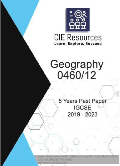 Geography 0460/12 IGCSE 5 Years Printed Past Paper with Marking Scheme! Ring Binding  {2019-2023}