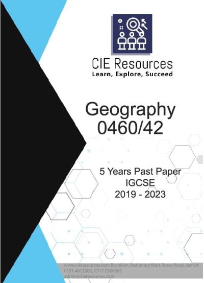 Geography 0460/42 IGCSE 5 Years Printed Past Paper with Marking Scheme! Ring Binding  {2019-2023}