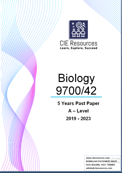 Biology 9700/42 A Level 6 Years Printed Past Paper with Marking Scheme! Ring Binding  {2019-2024}