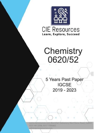 Chemistry 0620/52 IGCSE 5 Years Printed Past Paper with Marking Scheme! Ring Binding  {2019-2023}