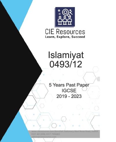 Islamiyat 0493/12 IGCSE 5 Years Printed Past Paper with Marking Scheme! Ring Binding  {2019-2023}