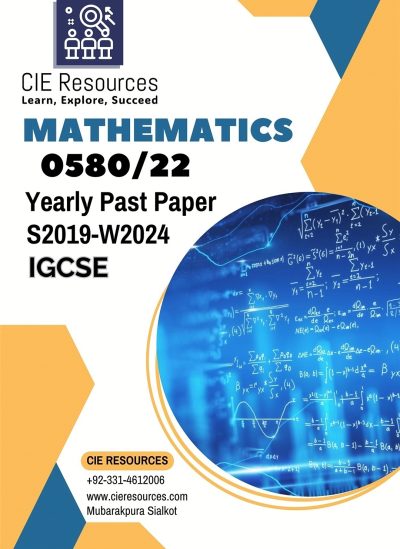 Mathematics 0580/22 IGCSE 6 Years Printed Past Paper with Marking Scheme! Ring Binding  {s2019-w2024}