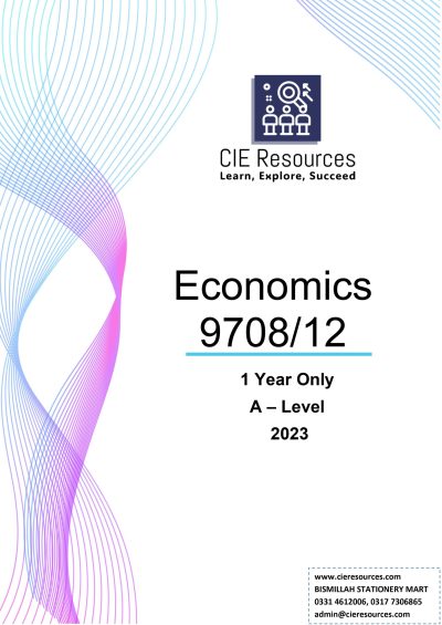 Economics 9708/12 A Level 1 Years Printed Past Paper with Marking Scheme! Ring Binding  {2023}