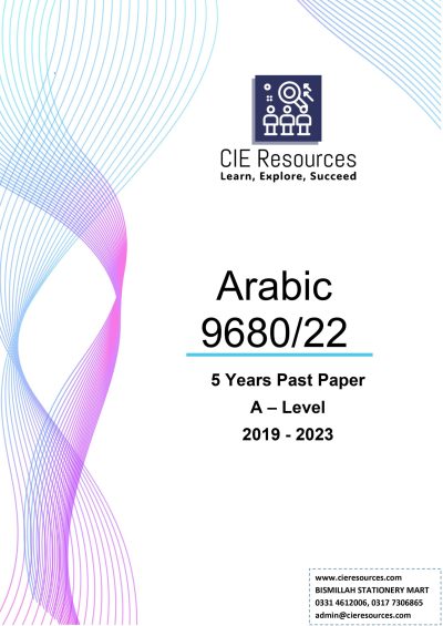 Arabic 9680/22 A Level 5 Years Printed Past Paper with Ring Binding  {2019-2023}
