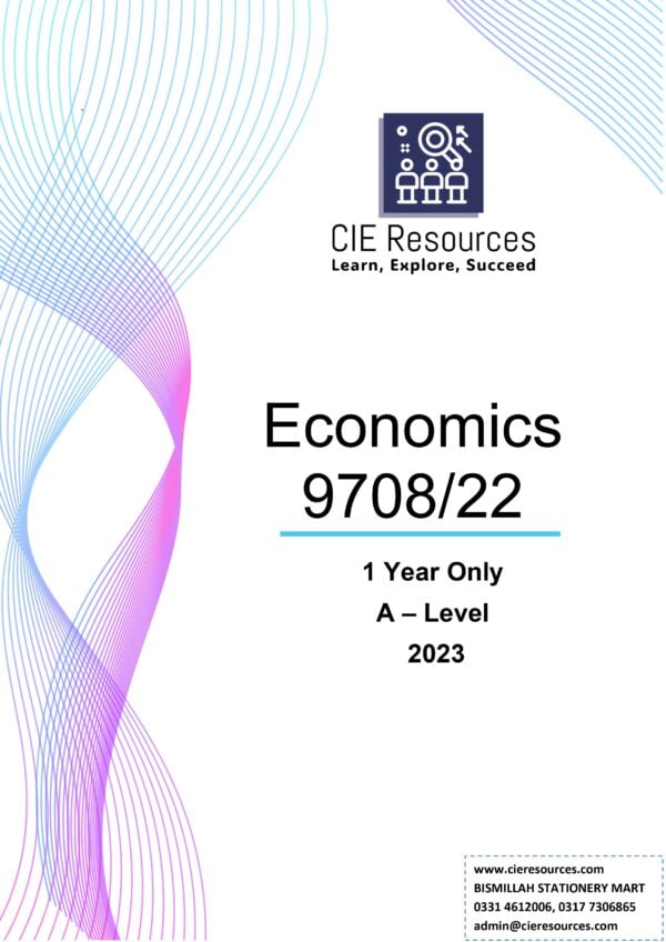 Economics 9708/22 A Level 2 Years Printed Past Paper with Marking Scheme! Ring Binding  {2023-2024}