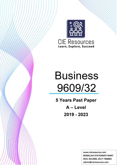 Business 9609/32 A Level 5 Years Printed Past Paper with Marking Scheme! Ring Binding  {2019-2023}