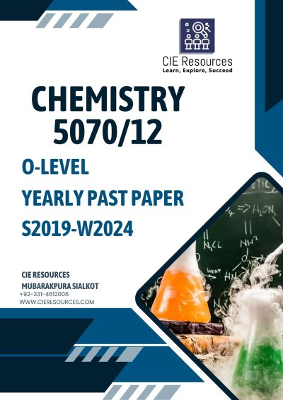 Chemistry 5070/12 O-Level 6 Years Printed Past Paper with Marking Scheme! Ring Binding  {s2019-2024}