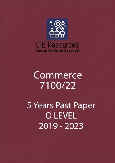 Commerce 7100/22 O-Level 5 Years Printed Past Paper with Marking Scheme! Ring Binding  {2019-2023}