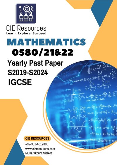 Mathematics 0580/21&22 IGCSE 6 Years Printed Past Paper with Marking Scheme! Ring Binding  {s2019-s2024}